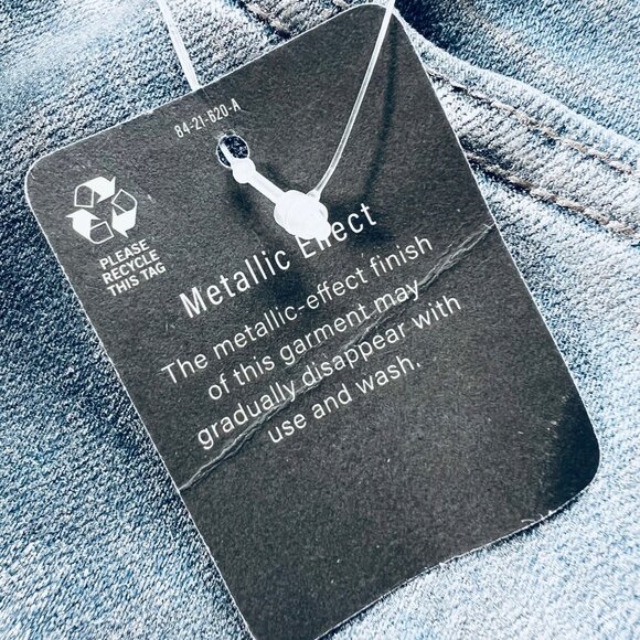 a.n.a. Women's High-Rise Straight Stretch Metallic Effect Silver Jeans Sz 2 NWT - Picture 15 of 15